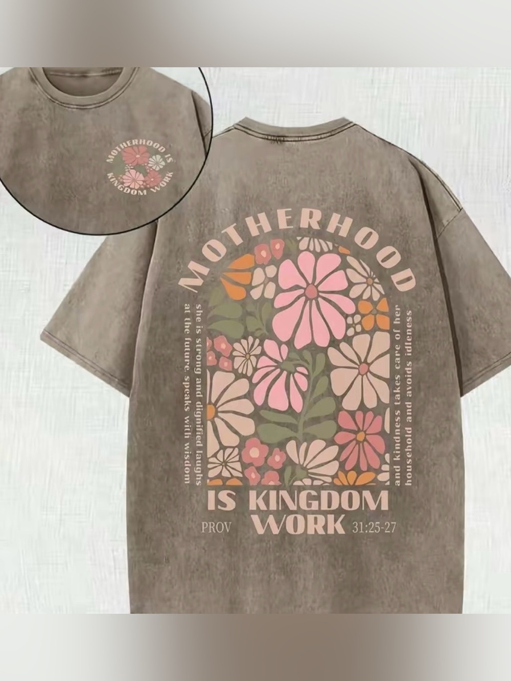 Motherhood Is Kingdom Work Christian Graphic Tee